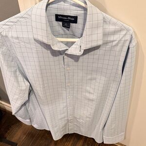 Mizzen+Main Light Blue Checkered Men's Shirt